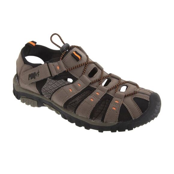 PDQ Youth Boys Toggle & Touch Fastening Synthetic Nubuck Trail Sandals / Dark Ta - Picture 2 of 3